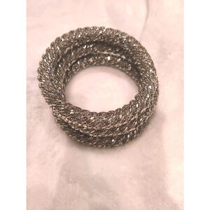 New Large Size Silver Bangle Bracelets Stacking Set Plus Size Lane Bryant 3 Pcs